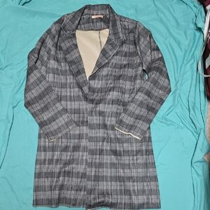Evolutionary Gray Plaid Coat